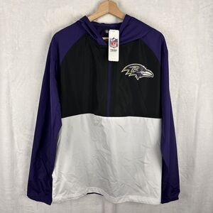 Baltimore Raven NFL Team Half Zip Pullover Windbreaker Jacket Medium NWT